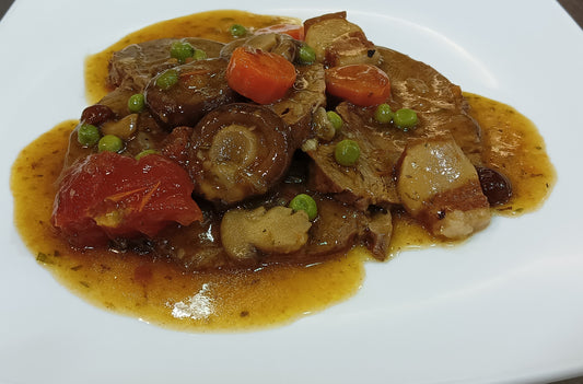 Vedella amb bolets variats